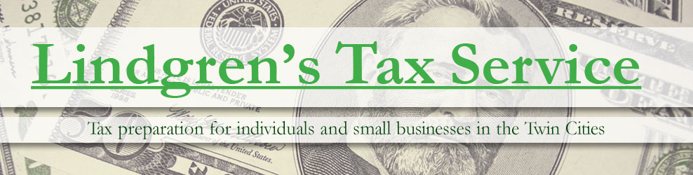Lindgren's Tax Service in Brooklyn Park, MN banner
